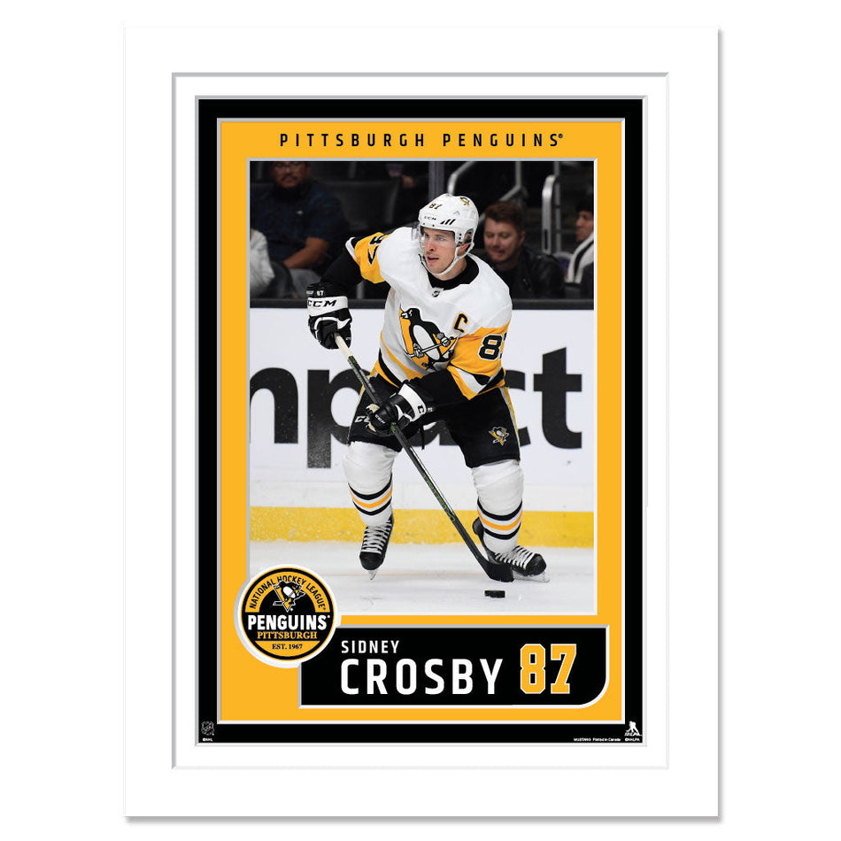 Pittsburgh Penguins Sidney Crosby Print - 12" x 16" Away Jersey Block Design