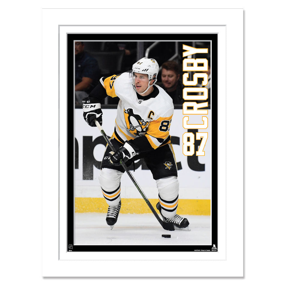Pittsburgh Penguins Sidney Crosby Print - 12" x 16" Away Jersey Vertical Design
