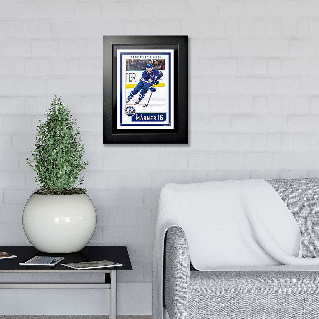 Toronto Maple Leafs Art-Mitch Marner Picture Frame Block Design 12" x 16" in living room