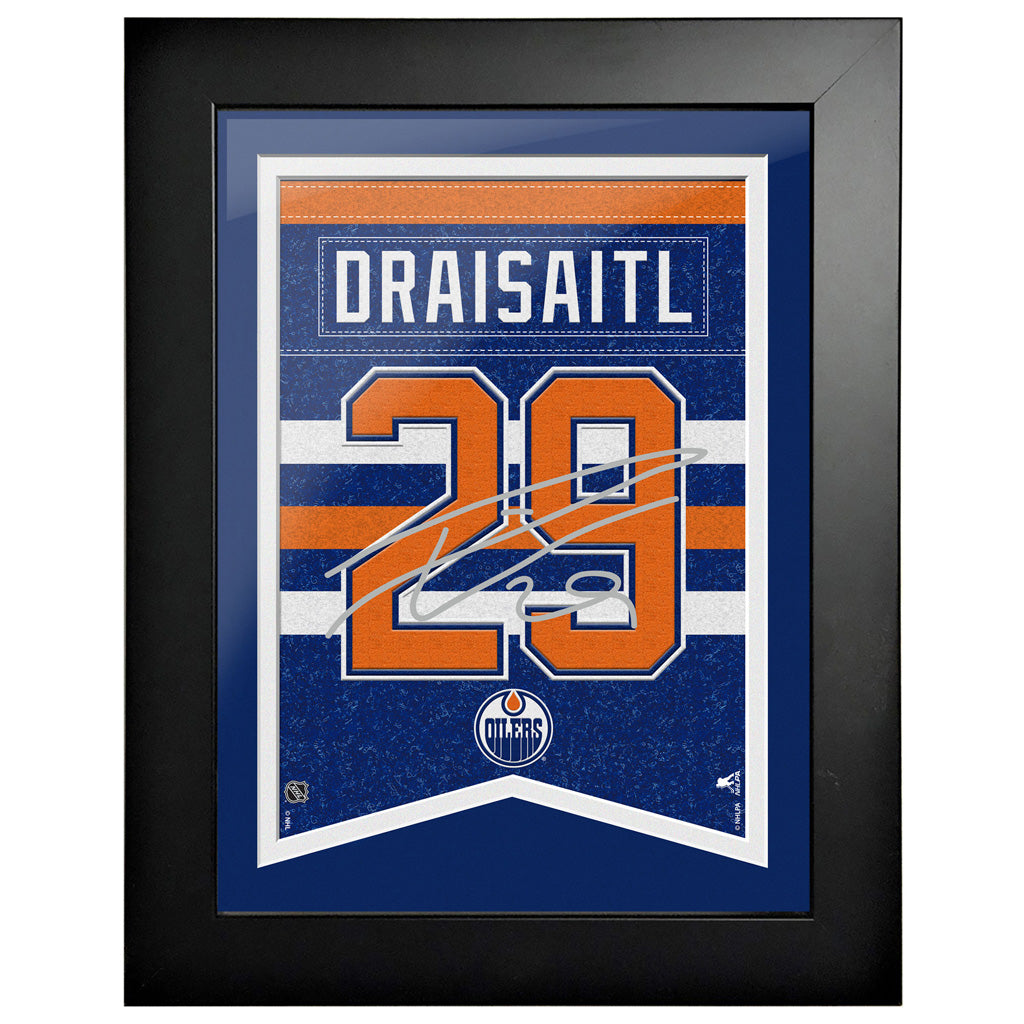 Edmonton Oilers Leon Draisaitl Frame - Number with Replica Autograph - Hockey Hall of Fame