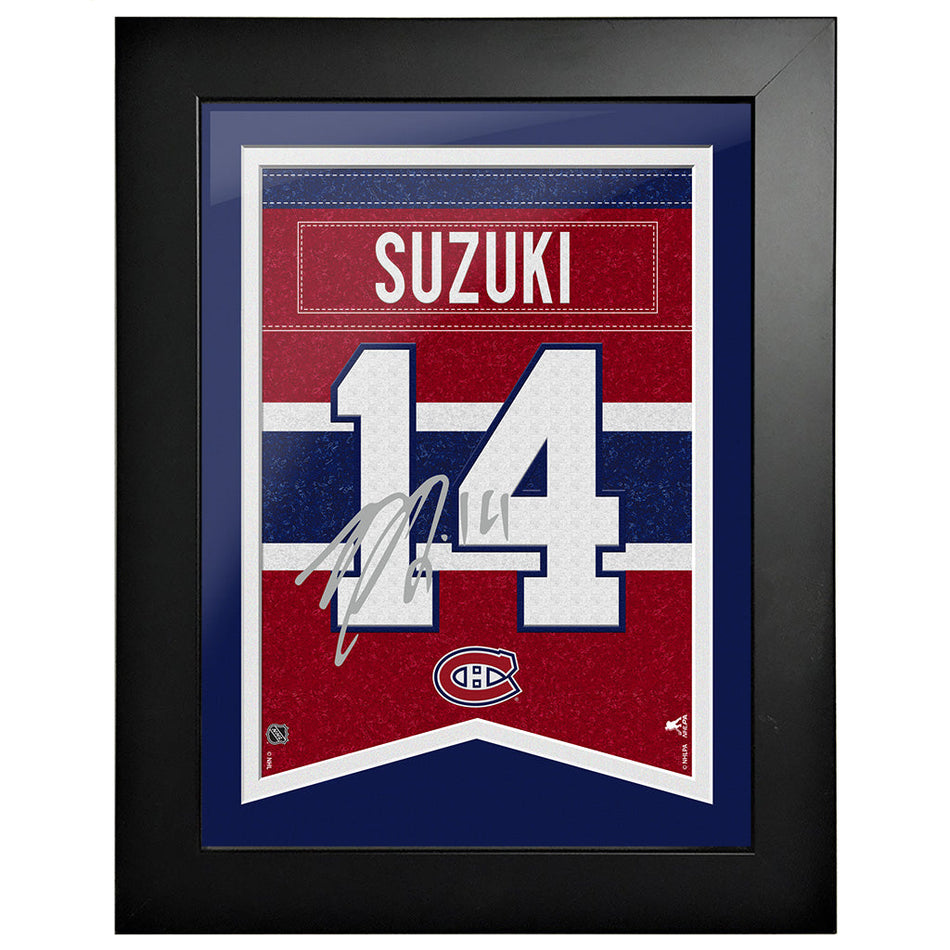 Montreal Canadiens Suzuki Framed Player Number with Replica Autograph