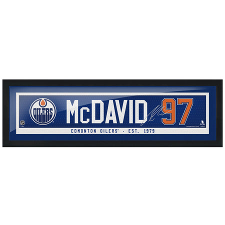 Edmonton Oilers Connor McDavid Frame - 6" x 22" Name Bar with Replica Autograph - Hockey Hall of Fame