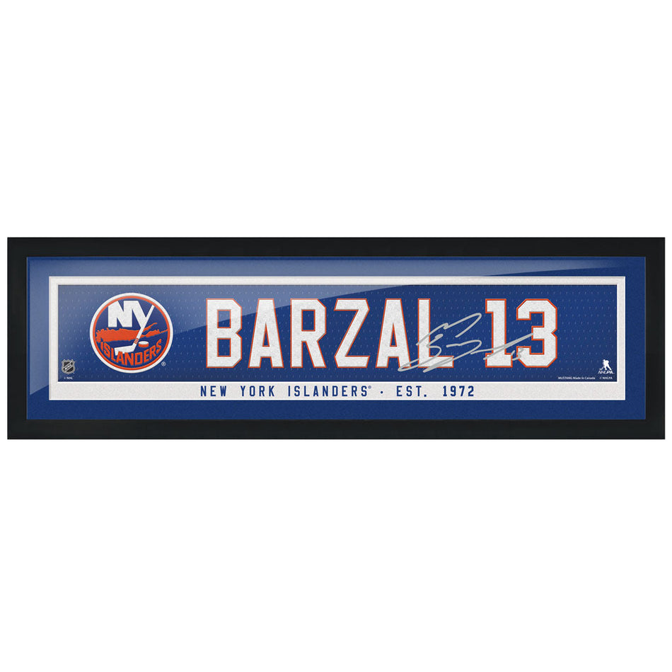New York Islanders Mathew Barzal Frame - 6" x 22" Replica Autograph