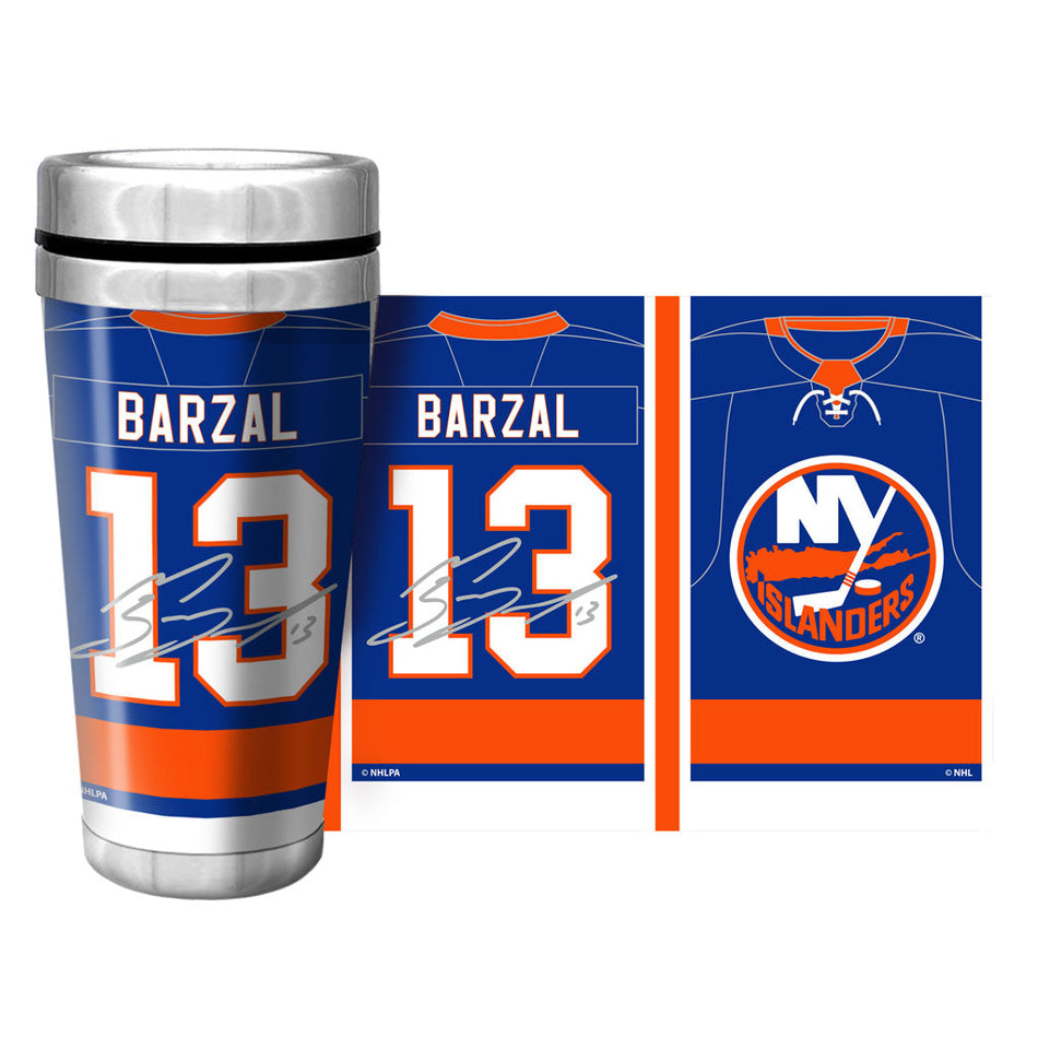 New York Islanders Mathew Barzal Travel Mug - Full Wrap Replica Signature
