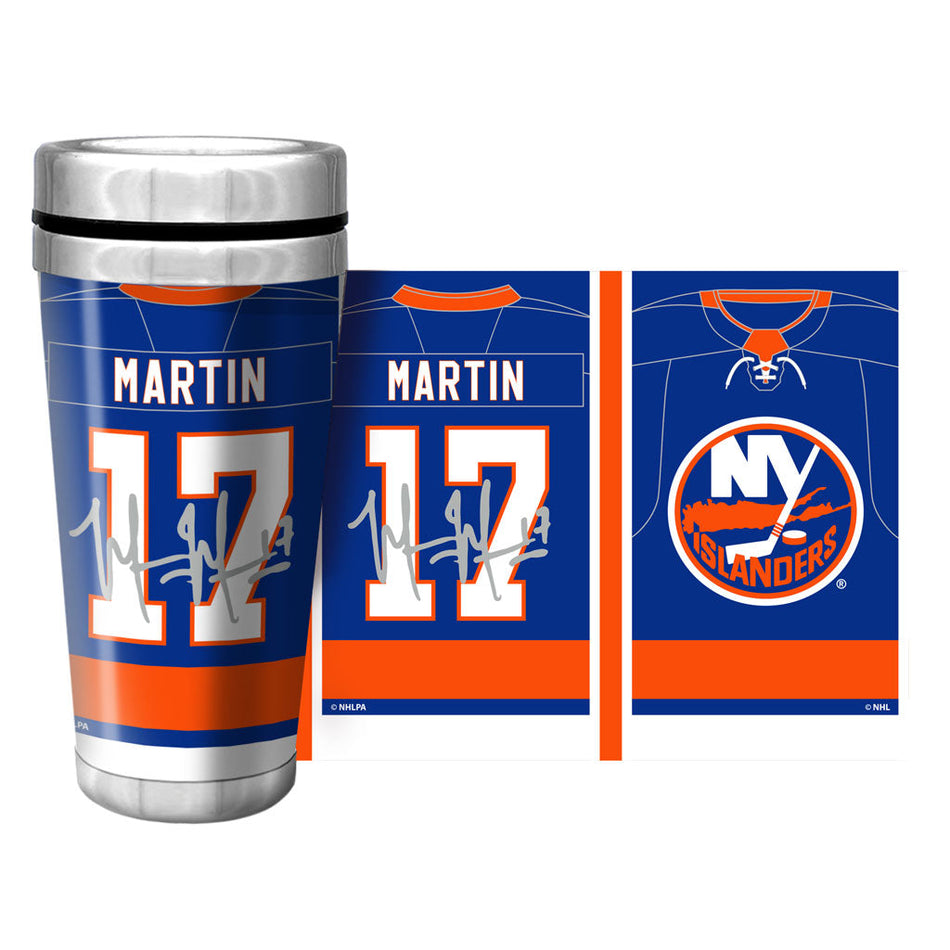 New York Islanders Matt Martin Travel Mug - Full Wrap Replica Signature