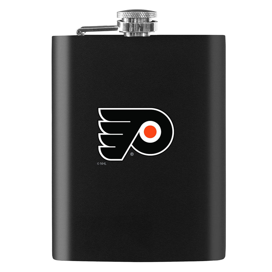 Philadelphia Flyers Flask - 8oz Black Embossed