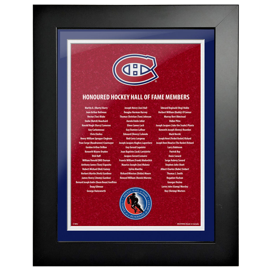 HHOF 12X16 Pic Frame Honoured Members-Montreal Canadiens