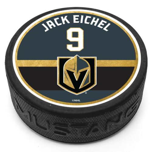 Vegas Golden Knight Jack Eichel Player Name & Number Puck
